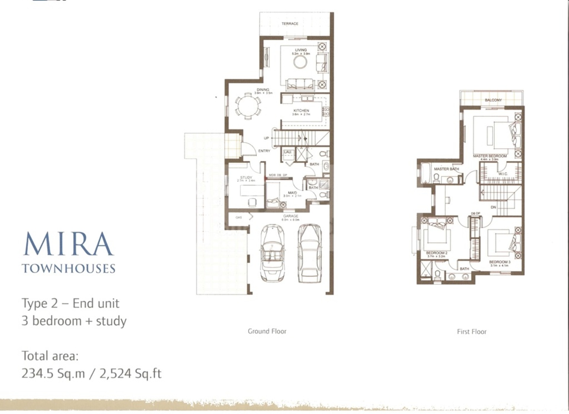 Mira 2 Type 2E Single Row 2.3M First Avenue Real Estate Dubai